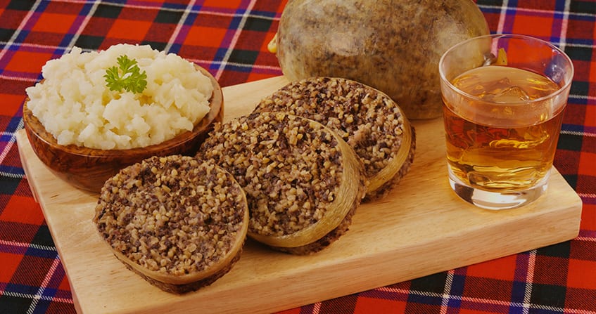 Un piatto di haggis scozzese